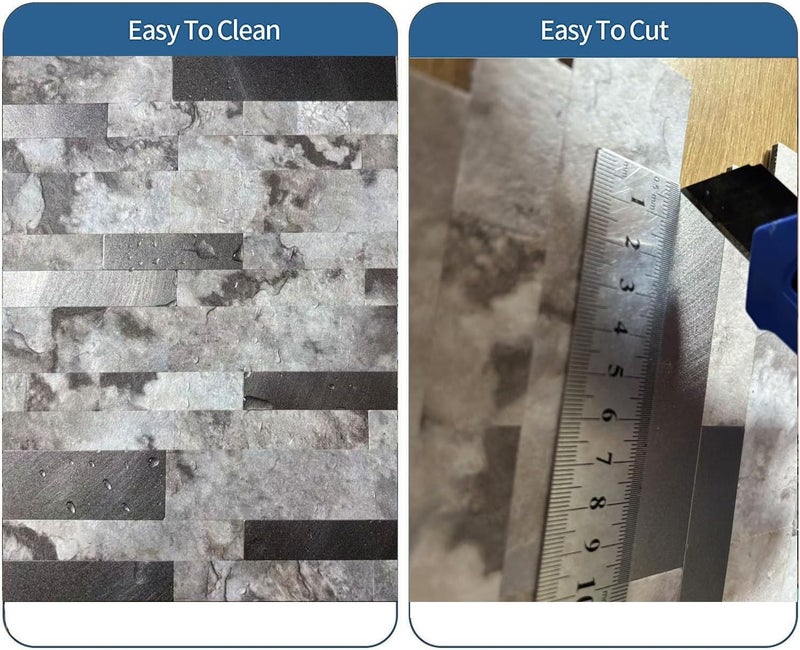weimeisc 10-Sheet Peel and Stick Backsplash Tile, PVC Mixed Metal Stick on Backsplash Tiles for Kitchen (Darken Coffee+Frosted Grey) - Image 4